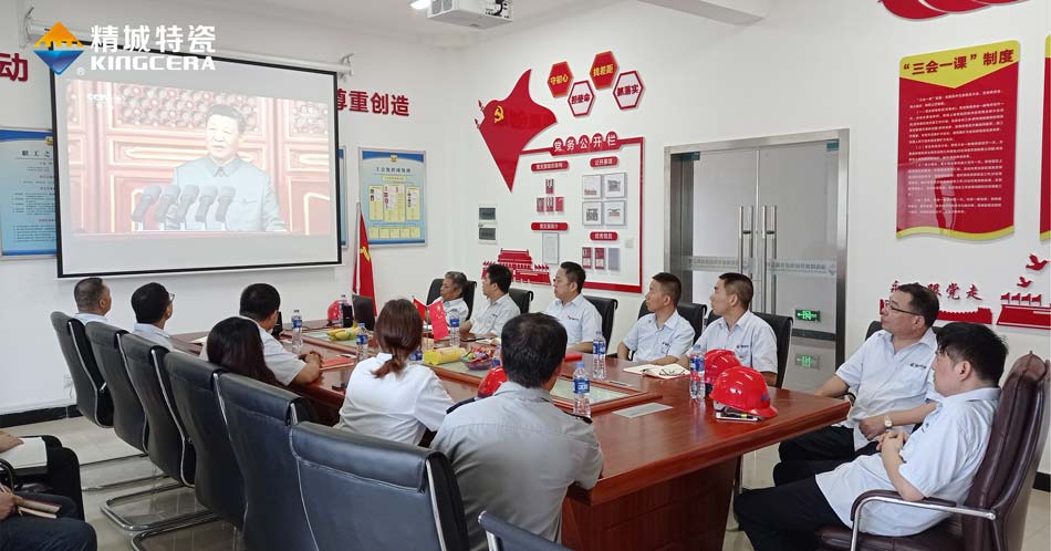 PP电子特瓷党支部组织寓目庆祝中国共产党建设100周年大会现场直播